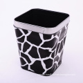 Black Stone Design PU Covered European Style Garbage Bin